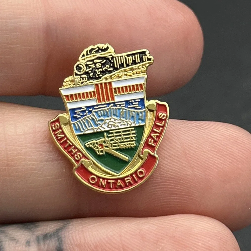 Smiths Falls Ontario Canada Train Crest Lapel Hat Pin